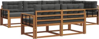 vidaXL Conjunto De Sof&aacute;s De Exterior 8 Uds. Natural Y Antracita Vidaxl