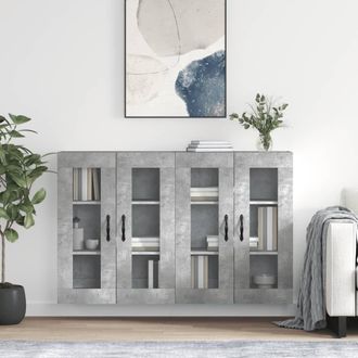 Berkfield Home Wall Mounted Cabinets 2 pcs Concrete Grey Engineered Wood