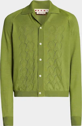 Marni Men & apos;s Relaxed-Fit Pointelle-Knit Cardigan