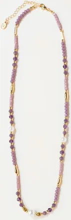 Fat Face FatFace Purple Faux Pearl and Bead Necklace