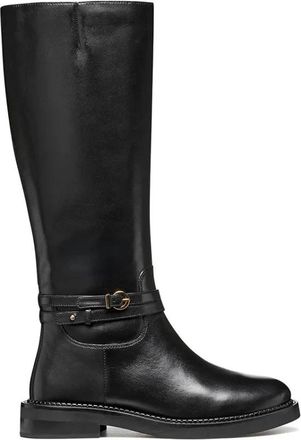 Geox D Serilda High Boots - Dames - Hoge Laarzen - Zwart - 36 EU - Leer - Schoenen