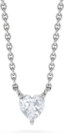 The Diamond Store Wanderlust Floating Heart Cut Lab Diamond Solitaire Necklace 0.25ct H/SI in 925 Silver