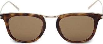 Saint Laurent Eyewear Occhiali da sole con effetto tartarugato - Marrone