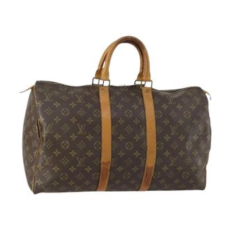 Louis Vuitton Pre-owned Weekend Bags, unisex, Brown, Size: ONE SIZE Pre-owned Monogram Canvas Keepall Travel Bag