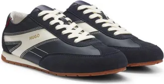 HUGO BOSS Suede-paneled sneakers with a retro silhouette