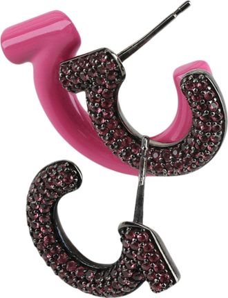 Ferragamo Crystal-Embellished Gancini Half-Hoop Earrings