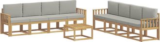 vidaXL Conjunto De Sof&aacute;s De Exterior 9 Uds. Blanco Y Gris Claro Vidaxl