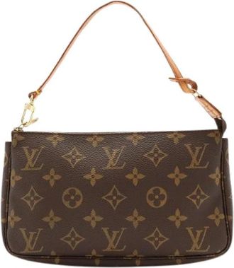 Louis Vuitton Pre-owned Vintage Canvas Shoulder Bag - Dames - Vintage Schoudertas - Bruin - ONE Size - Leer - Vintage