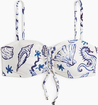 H&M Wattiertes Bikinitop - White