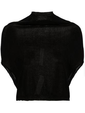 Rick Owens Gedrapeerde top - Zwart