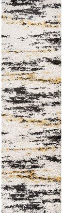 Jonathan Y Designs Nova Modern Bold Strie Shag Area Rug in Beige/black/yellow at Nordstrom, Size 5Ft 0In X 8Ft 0In