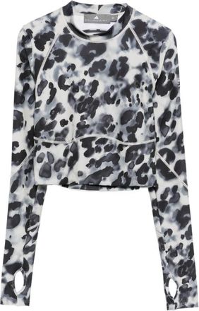 adidas by Stella McCartney Training Longsleeve Crop Printed Top - Dames - Sportshirts - Veelkleurig - S - Polyester - Fitness