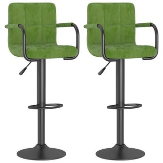 vidaXL Taburetes De Cocina 2 Uds Terciopelo Verde Claro Vidaxl