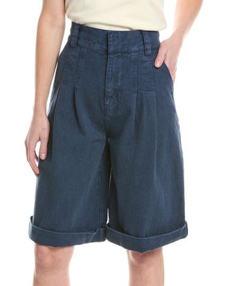 Hudson Brooks Linen-Blend Moonlit Ocean Bermuda Short