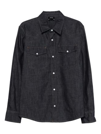 A.P.C. Cowboyshirt met lange mouwen - Blauw