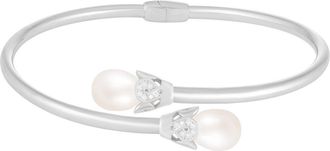 Splendid Pearls Freshwater Pearl & CZ Cuff Bracelet in White at Nordstrom Rack