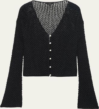 Rag & Bone Ellie Open-Knit V-Neck Cardigan