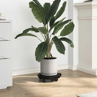 vidaXL Soporte Con Ruedas Para Plantas 5 Uds Negro Di&aacute;metro 30cm 170kg Vidaxl