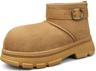 Generic NYSBH Men Thicken Warm Plush Snow Boots Thick Non Slip Winter Cotton Padded Shoes Outdoor Casual Platform Short Booties