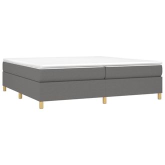 vidaXL Vidaxl - Cama Box Spring Con Colch&oacute;n Tela Gris Oscuro 200x200 Cm