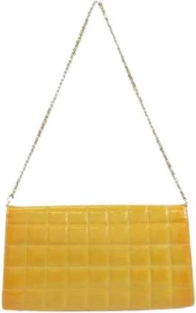 Chanel Pre-owned Vintage Schoudertas - Dames - Vintage Schoudertas - Geel - ONE Size - Leer - Vintage