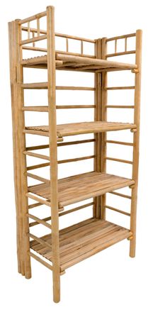 Nordlys Solid Bamboo Wood 4-Tier Storage Shelf in Brown