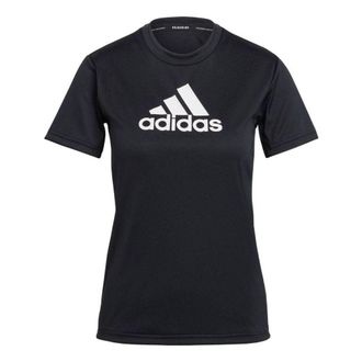 adidas (WMNS) adidas Primeblue Designed 2 Move Logo T-Shirt Asia Sizing Black White GL3820