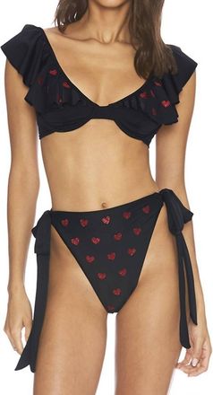 Beach Riot Sparkle Heart Lexi Top In Black