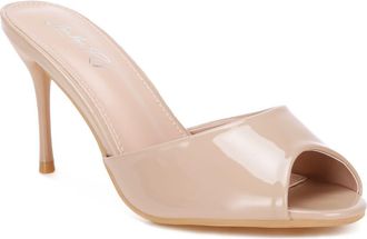 London Rag Lilith Peeptoe Slide Sandal in Beige at Nordstrom Rack, Size 9.5