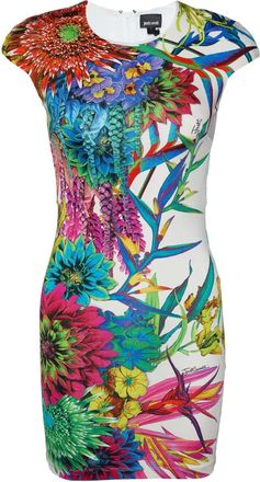 Cavalli floral-print dress - Blue