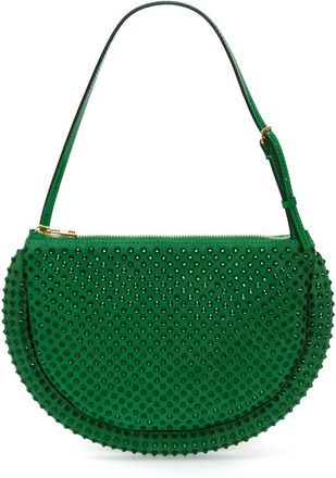 J.W.Anderson Bumper-Moon shoulder bag - women - Suede/glass/Calf Leather - OS - Green