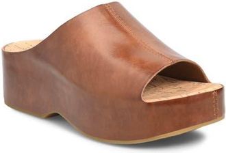 Kork-ease Yazmin Platform Slide Sandal in Brown Leather at Nordstrom, Size 11