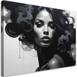 Feeby Impresi&oacute;n De Imagen Retrato De Mujer Humo Negro 100x70