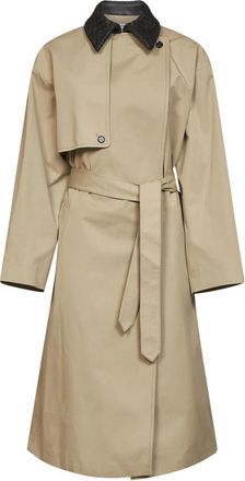 Bottega Veneta Jassen - Dames - Jas met riem - Beige - 2XS - Katoen - Jassen