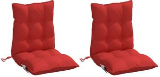 vidaXL Cojines para silla con respaldo bajo 2 uds tela Oxford rojo vidaXL