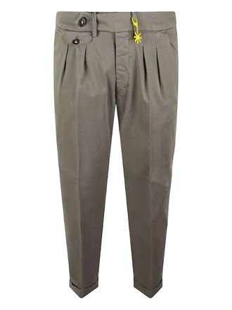 Manuel Ritz pleated-cuffed trousers - 25329037 GREEN