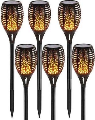 OEM 12 Luces Solares Led, 54 Cm, Decoraci&oacute;n De Jard&iacute;n Exterior Con Luz Parpadeante, Paquete De 6