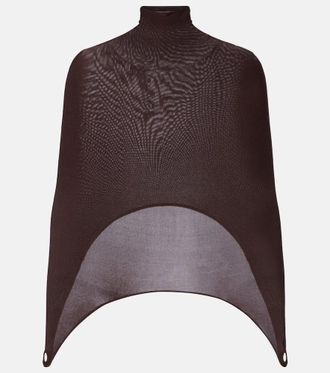 Alaia Open-back silk-blend turtleneck top