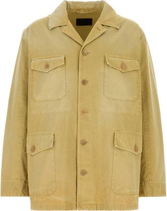 Prada Yellow Shirt Collar Jacket