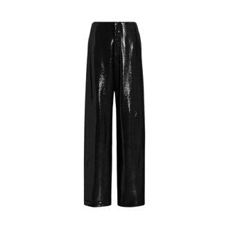 Alberta Ferretti Sparkling Night wide-leg sequined trousers - female - Alberta Ferretti - Straight Trousers - Black - 2XL - Trousers