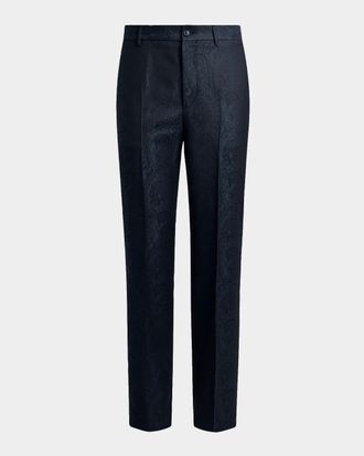 Etro Men & apos;s Wool Tonal Paisley Flat-Front Trousers