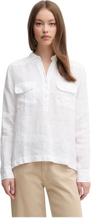Mos Mosh Linnen Blouse - Dames - Blouses - Wit - L - Linnen - Overhemden