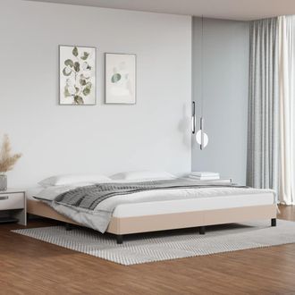 vidaXL Estructura Cama Sin Colch&oacute;n Cuero Sint&eacute;tico Capuchino 200x200cm Vidaxl