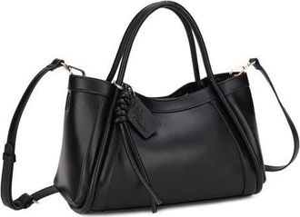 Mali + Lili Mabel Vegan Leather Satchel in Black at Nordstrom