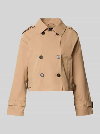 Monari Trench Jacke mit Eingrifftaschen und Kentkragen in Camel, Gr&ouml;&szlig;e 34