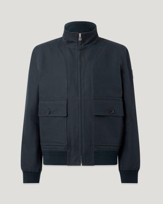 Belstaff Chaqueta Helston Para Hombre Tailored Linen Cotton Twill Tinta Oscura 2xl