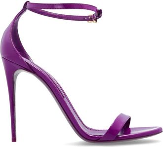 Dolce & Gabbana Sandalen met hak - Dames - Sandalen met hakken - Paars - 40 EU - Leer - Schoenen
