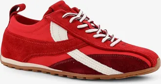 Alohas Womens Sneakers Red Nylon-Suede Trainers Nylon/suede