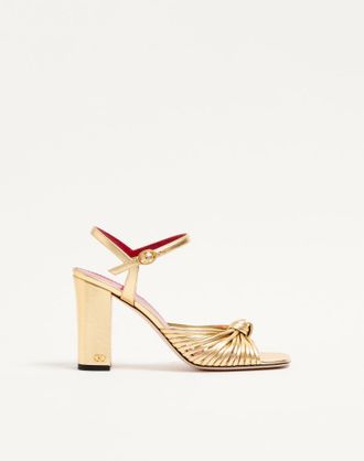 Valentino Garavani Sandalo Annet In Nappa Laminata 90Mm Donna ORO 36.5