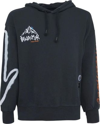 Disclaimer Hoodies & sweatvesten, Heren, Zwart, M, Katoen, Sweatshirts & Hoodies